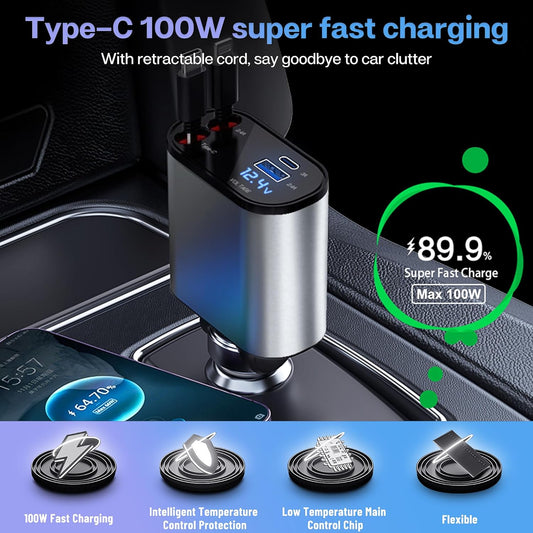 Poweroxyâ˘ď¸Retractable Car Charger